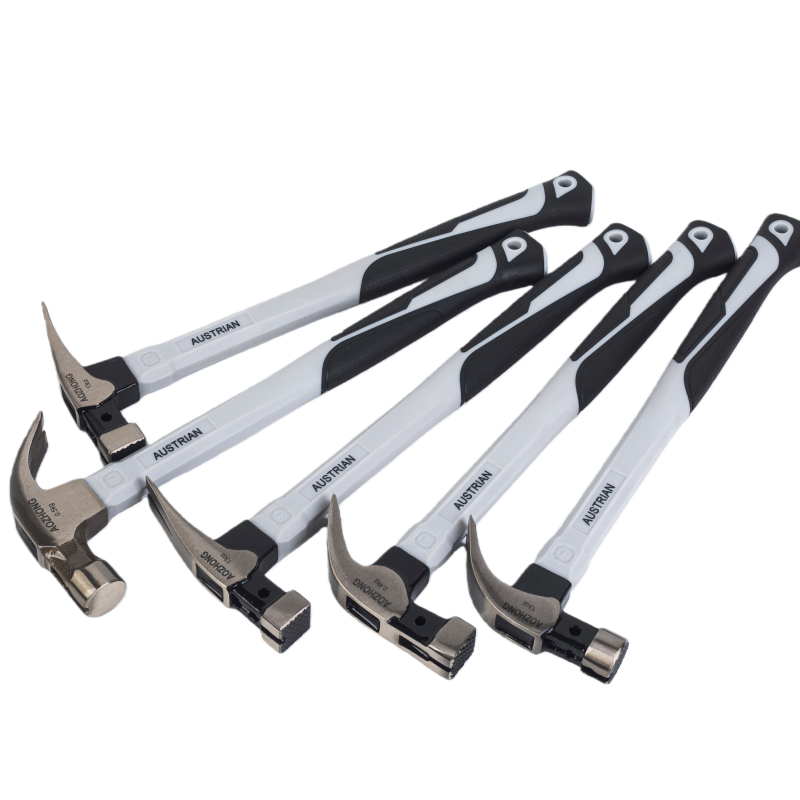 Gray plastic handle claw hammer