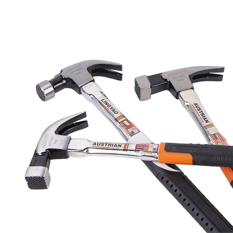 Black stainless steel handle claw hammer