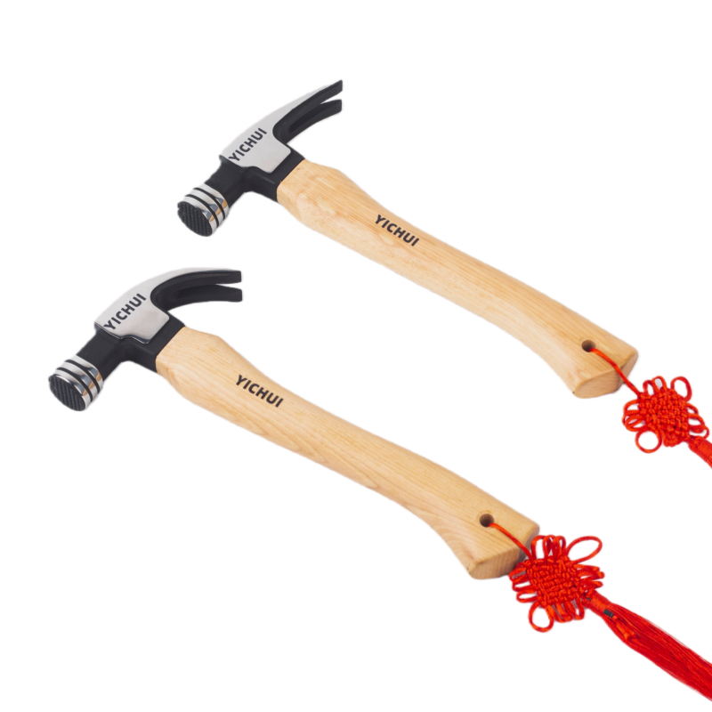 Walnut wood handle stainless steel claw hammer