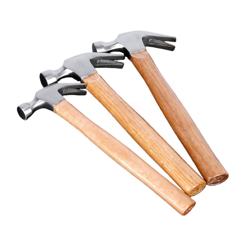 Ordinary wooden handled claw hammer