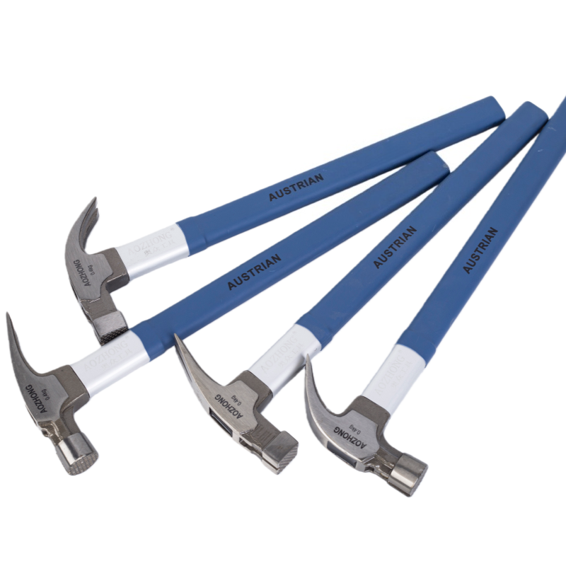 blue fiber handle claw hammer