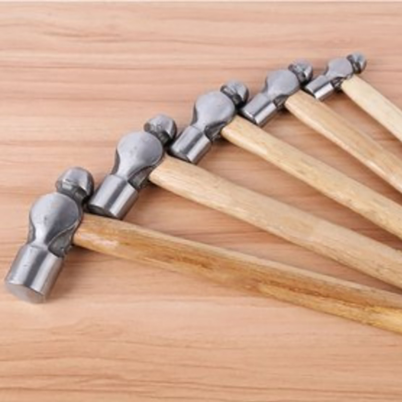 Wooden handle round headed hammer